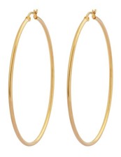 Rounded Hoops Earrings 20mm-60mm Diameter Gold 60mm