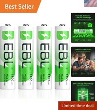 EBL 1100mAh Super Capacity AAA Rechargeable Batteries, 4 Pack