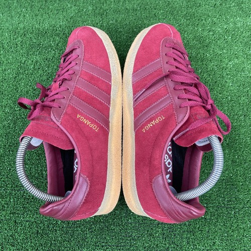 BNWOB RARE ADIDAS ORIGINALS TOPANGA DEAD STOCK RED SUEDE MENS TRAINERS UK 7 - Picture 9 of 12