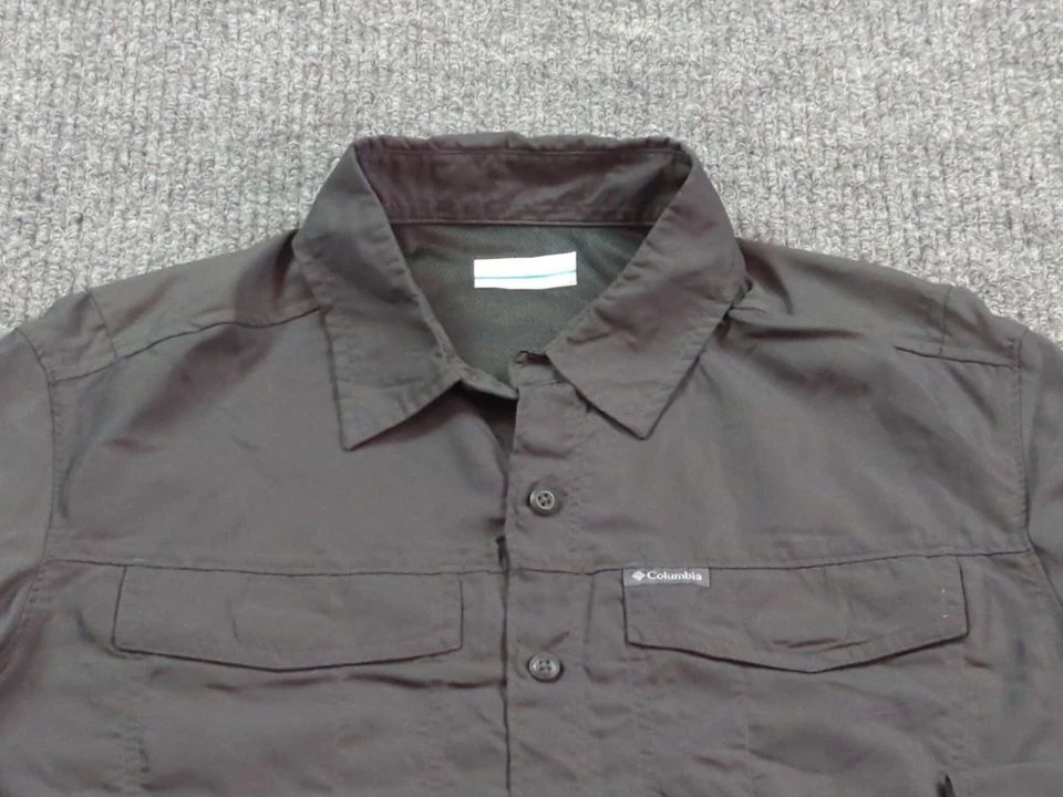 Camisa Columbia Para Hombre Pequeña Gris PFG Pesca Manga Larga Rendimiento Exterior Foto 2 de 4