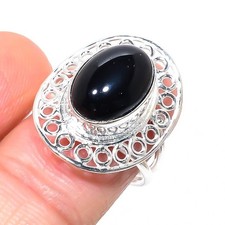 Black Onyx Gemstone Handmade 925 Sterling Silver All Size Ring For Gift