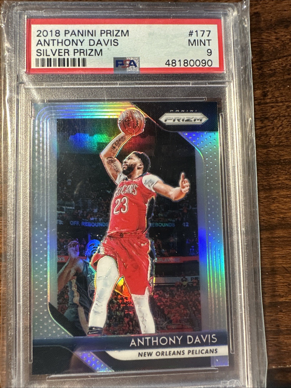 2018 Panini Prizm Silver #177 Anthony Davis Pelicans Mavericks Bulls PSA 9