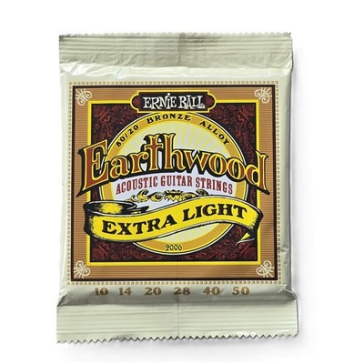 Ernie Ball 2006 Earthwood Extra Light 80/20 Bronze Acoustic Guitar Strings 10-50