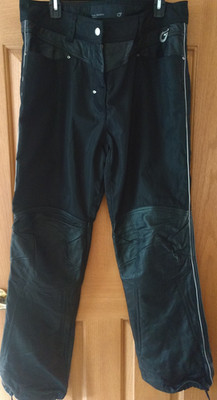 Hein Gericke Woman Leather and Nylon Motorcycle Riding Pants Black Size 16 NWOTs