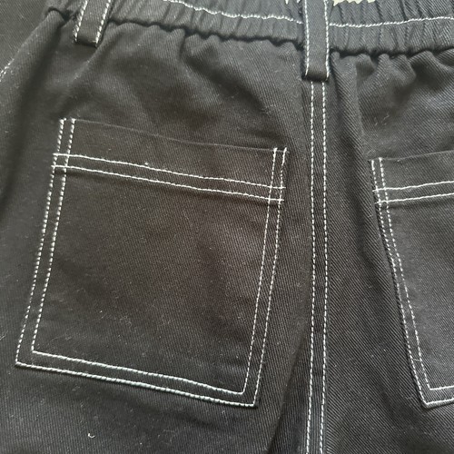 GB Girls Black High-Waisted Cargo Pants With White Stitching – Medium - Picture 6 of 6