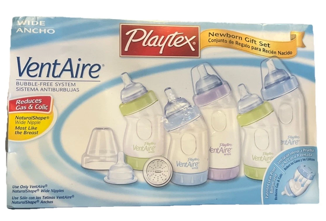 Playtex VentAire Newborn Gift Set Bubble-Free Bottles 6oz & 9oz New Vtg 2005
