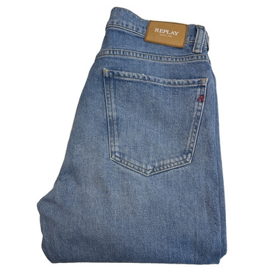 Replay Maijke Jeans Damen W28 L32 Blau Stretch Denim Regular Straight High Rise