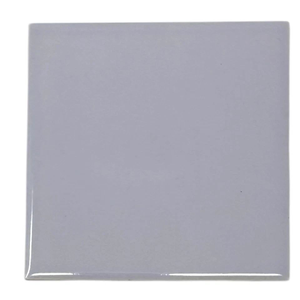 Azulejo de cerámica Robertson vintage de los años 50 de 1 pieza 4 5/16 - 4 3/8" lila brumosa 380 brillante Foto 3 de 4