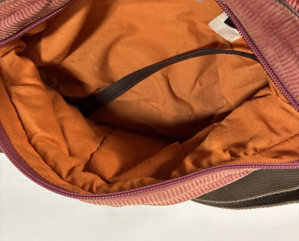 Редкий винтажный Lacoste вельвет багет моды наплечная сумка глубокий розовый/красный карман - Изображение 3 из 4