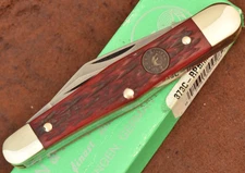 HEN & ROOSTER BERTRAM CUTLERY SOLINGEN GERMANY RED BONE WHITTLER KNIFE (27829)