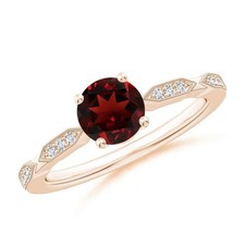 Garnet Gemstone 925 Sterling Silver Solitaire Promise Mother January Ring