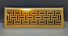 New! Brass 4" x 14" Metal Vent Cover Floor Register with Mesh Cover Trap