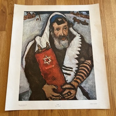 Marc Chagall ''Rabbi'' 28 X 24 Vintage authorized print Belle Arte Publication 60s