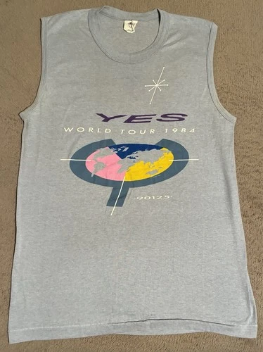 Vintage 1980’s Yes Sleeveless World Tour Double Sided Concer 1980s vintage concert t-shirt, vintage, single stitch, B+ condition