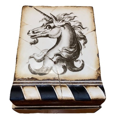 Sid Dickens Memory Block T-166 Unicorn Wall Tile RETIRED Rare T166 Original Box