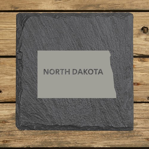 Set 4 sottobicchieri in ardesia North Dakota | 4x4 quadrati pietra incisa al laser | 16 design - Foto 17 di 20