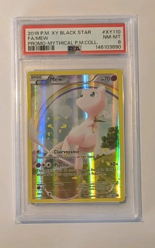 Pokemon TCG Mew XY110 XY Black Star Promo Holo Eng 2016 PSA 8