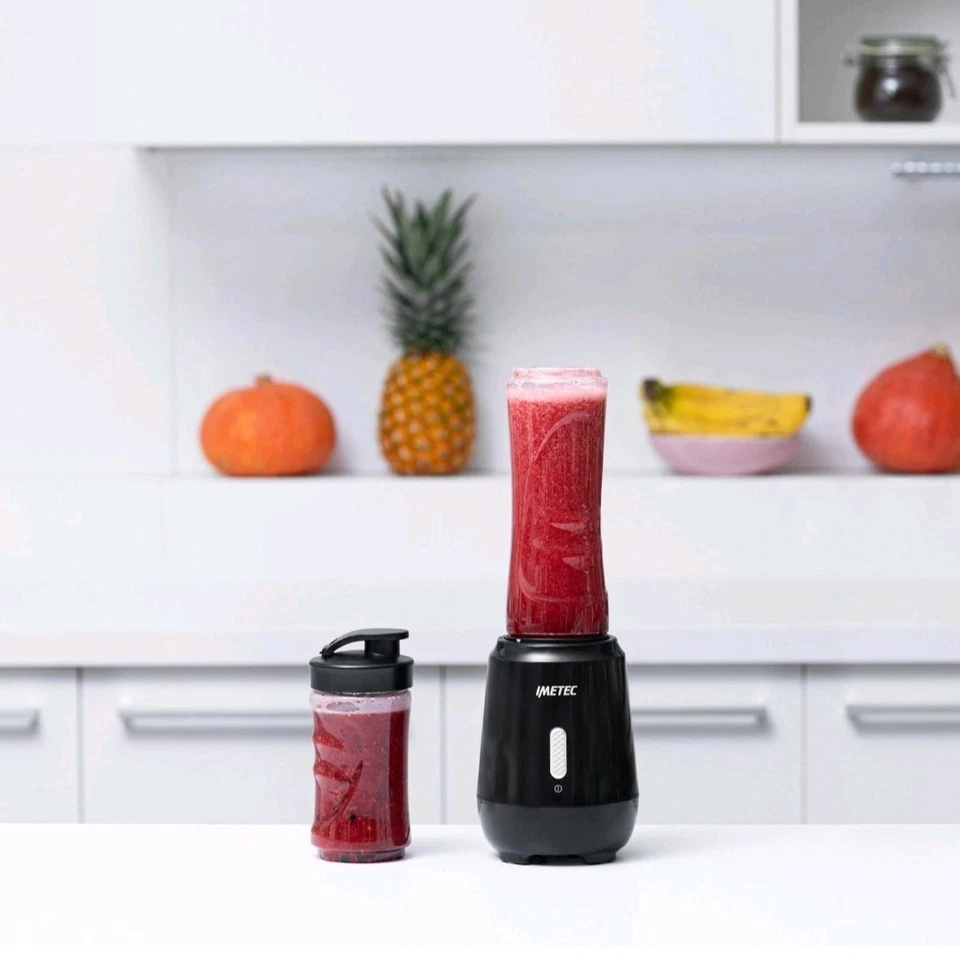 Imetec Personal e Sport Blender PB 100 Mini Frullatore con 2 Bottiglie Take Away - Immagine 3 di 4