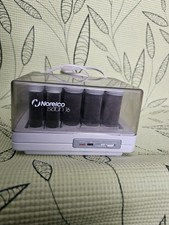 Vintage Norelco Satin 16 Velvet Flocked Hot Rollers Clips READ DESCRIPTION