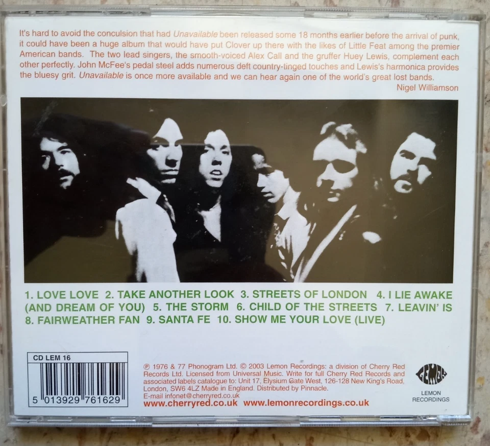 Clover - Unavailable CD Foto 2 de 2