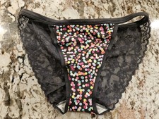 True Vintage Victoria's Secret Lace Back String Bikini Panty Medium