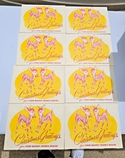 RARE! Lot of 8 Vtg MASSEY HARRIS Dealer Christmas Greetings Advertisements Deer