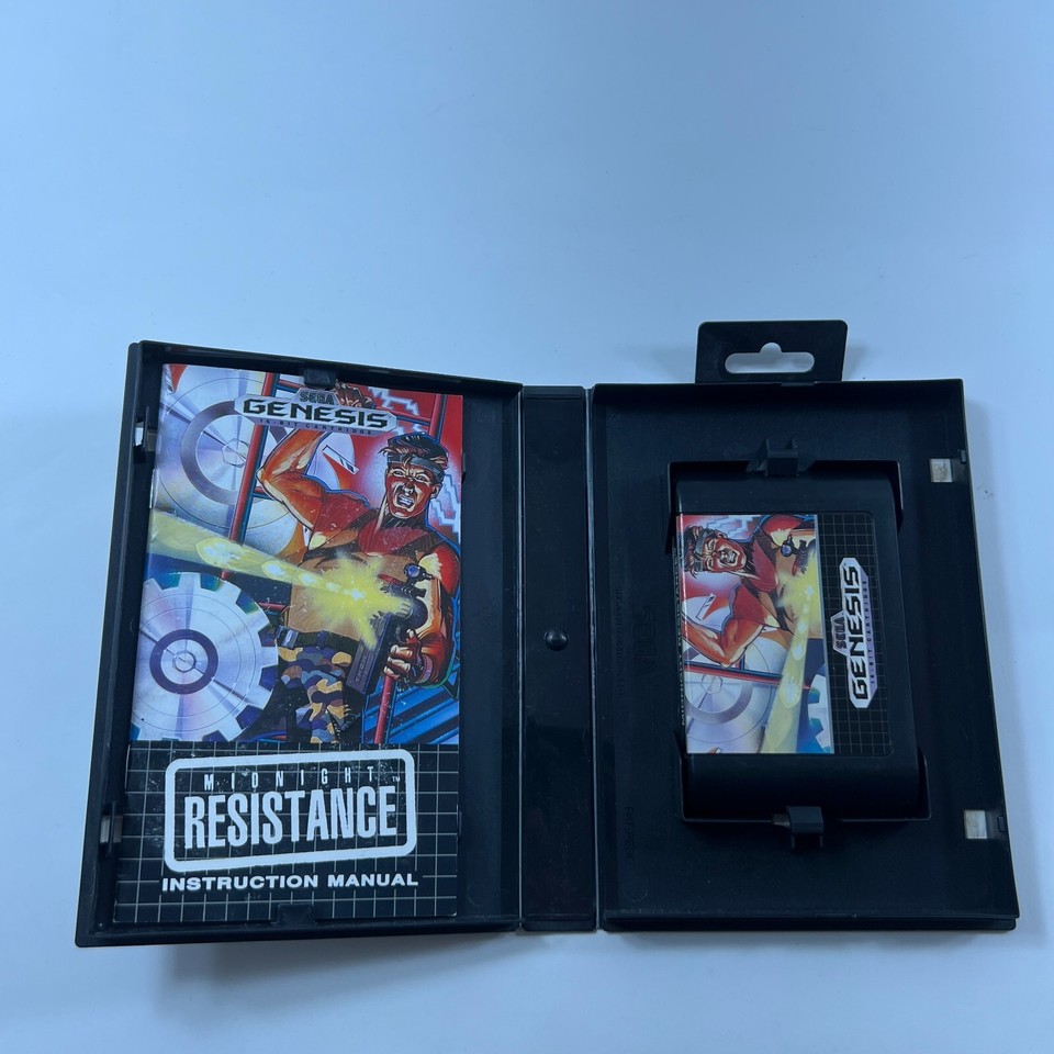 Midnight Resistance Sega Genesis Complete in Box CIB Damaged Cover Art