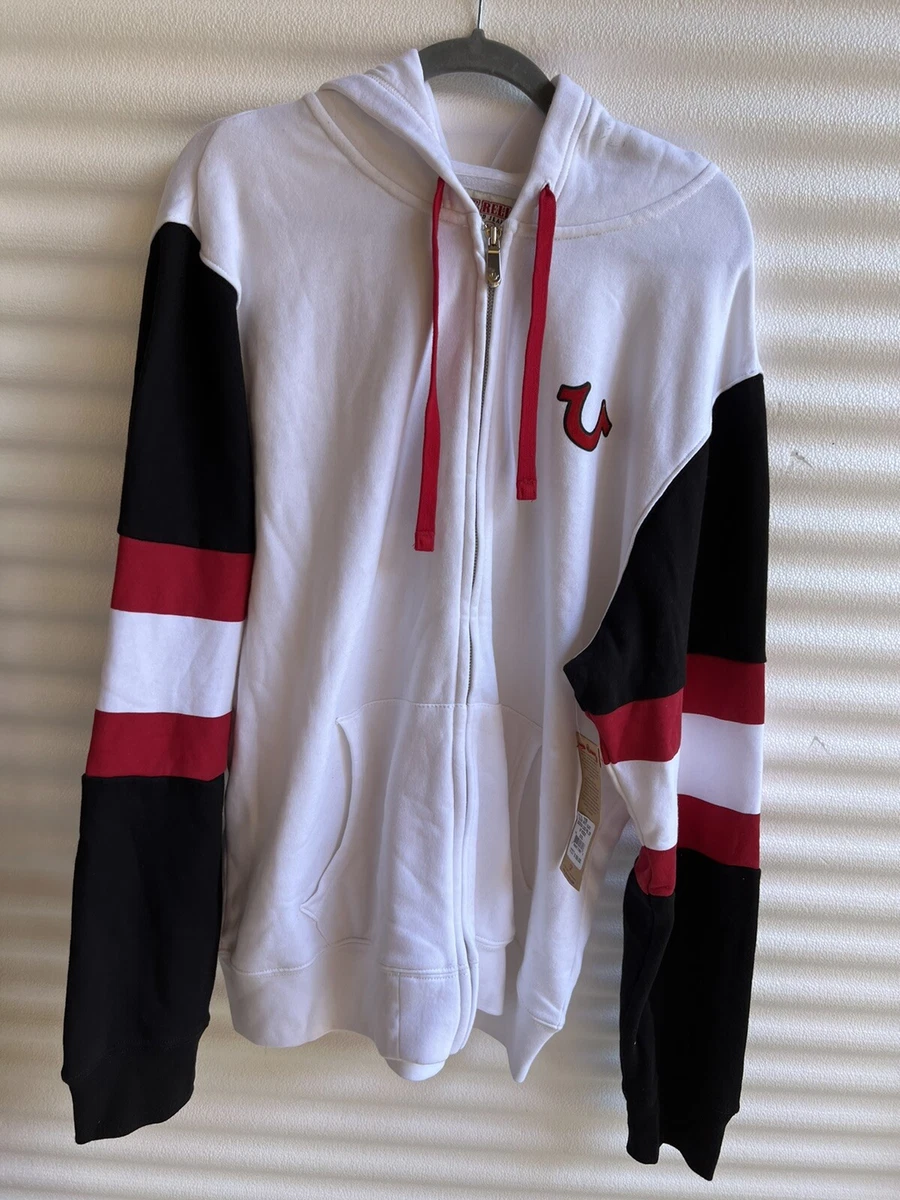 True Religion Brand Men Fashion Casual Full Zip 3XL Hoodie Sweater Sweatshirt