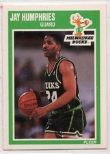 1989-90 Fleer Basketball Card #86 Jay Humphries Milwaukee Bucks-Set Break