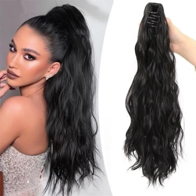 Synthetic Curly Claw Ponytail Clip In Hair Extensions Pony Tail As Human Hair