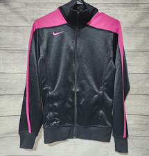 Nike Women's Size Small Dri-Fit Full Zip Long Sleeve Pink And Black Jacket