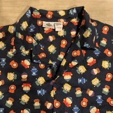 Rare 2002 Vintage Comedy Central Button Short Sleeve Shirt Cartman Kenny Sz M