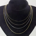 14k REAL Yellow Gold Solid Box Link Chain Necklace with Lobster Claw Clasp Gift