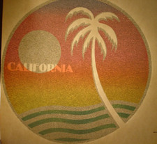 CALIFORNIA SUNSET 1970's VINTAGE GLITTER IRON ON TRANSFER NICE B-18