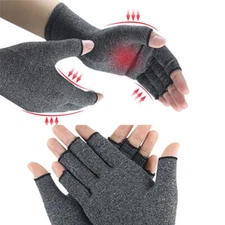 Compression Gloves Relief Brace Anti Arthritis Fingerless Hand Support Cure Pain