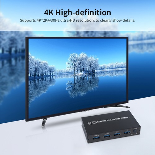 4K KVM Switch HDMI 2 Port Box USB HDMI Switch for 2 Computers Share Monitor X3Q0 - Picture 9 of 12
