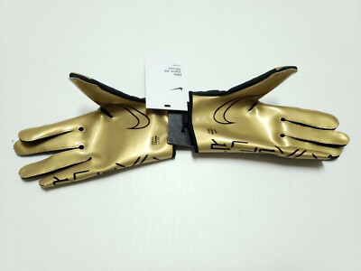 Nike Vapor Jet 7.0 Magnigrip Football Gloves Black Gold Men's Size