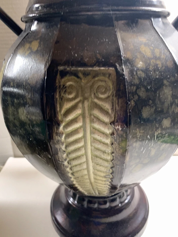 Vaso Elegant Expressions Toscana 14" Ouro Marrom Metal Urna Romana com Alças Gregas - Imagem 4 de 4