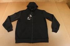 J Come Mens Size Medium Black Fleece Pocketed Full Zip Hooded Sweatshirt NWT