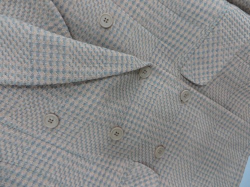 BURBERRY Wool Blend Tweed Checkered Double breast Cream/green Blazer 4 - Picture 2 of 10