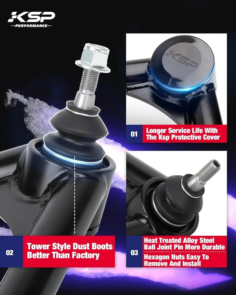 KSP Upper Control Arm fit 07-18 chevy Silverado sierra 1500 W/  2-4" front lift - Image 4 of 4