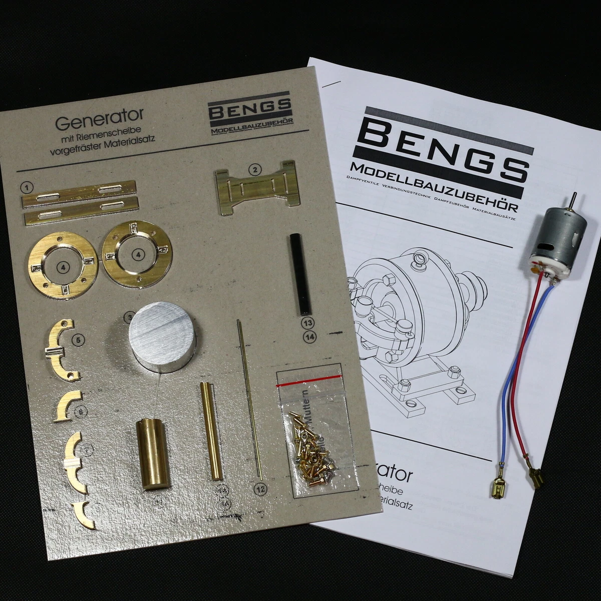 Generator Antriebsmodell Materialbausatz für Dampfmaschine  