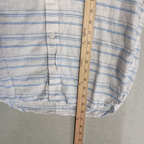 Ben Sherman Men's Shirt Size Small Linen Blend Short Sleeve Button Down Striped - Picture 9 of 11