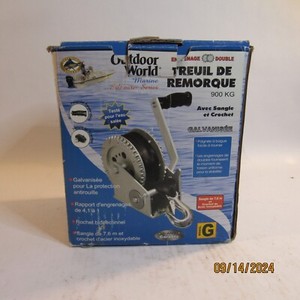 Outdoor World Trail 2000 lb Galvanized Steel Trailer Winch with Strap, 50081583