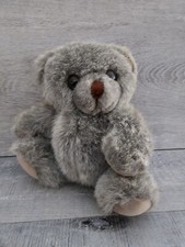 VTG 6" Russ Berrie Gray Teddy Bear SILVER Plush Stuffed Animal Caress Soft 333