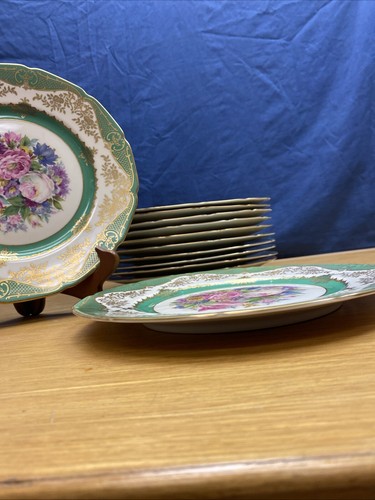 12 Vintage Elegant Rosenthal Ivory 10 1/2” Floral Dinner Plates - Picture 4 of 8