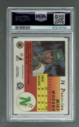 1990-91 OPC Premier. Mike Modano. #74. Rookie. PSA 10 - Bild 2 von 2