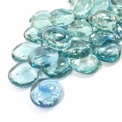 Glasnuggets Crystal Aqua Blau 200g (30-35mm) Muggelsteine DIY Streu Deko Basteln
