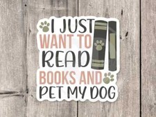 Funny Book Lover Sticker - Cute Dog Mom Gift Reading Quotes