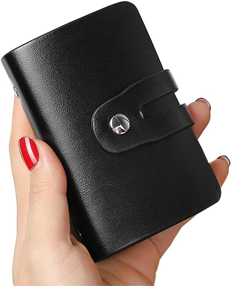 RFID Credit Card Holder, Leather Business Card Organizer with 26 Card Slots, Cr